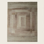Image for Stone Beige Contemporary Silk Wool Blend Rug - 9'10" x 14'1"