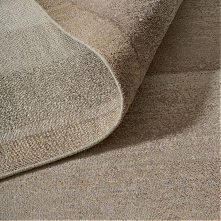 Image for Stone Beige Contemporary Silk Wool Blend Rug - 9'10" x 14'1"