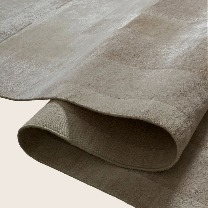 Image for Stone Beige Contemporary Silk Wool Blend Rug - 9'10" x 14'1"
