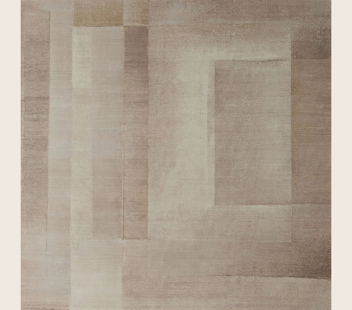 Image for Stone Beige Contemporary Silk Wool Blend Rug - 9'10" x 14'1"