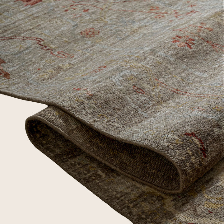 Image for Brown Red Contemporary Silk Wool Blend Rug - 8'11" x 12'
