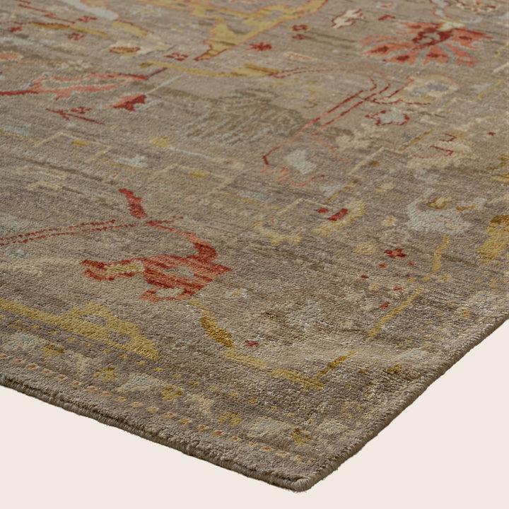 Image for Brown Red Contemporary Silk Wool Blend Rug - 8'11" x 12'