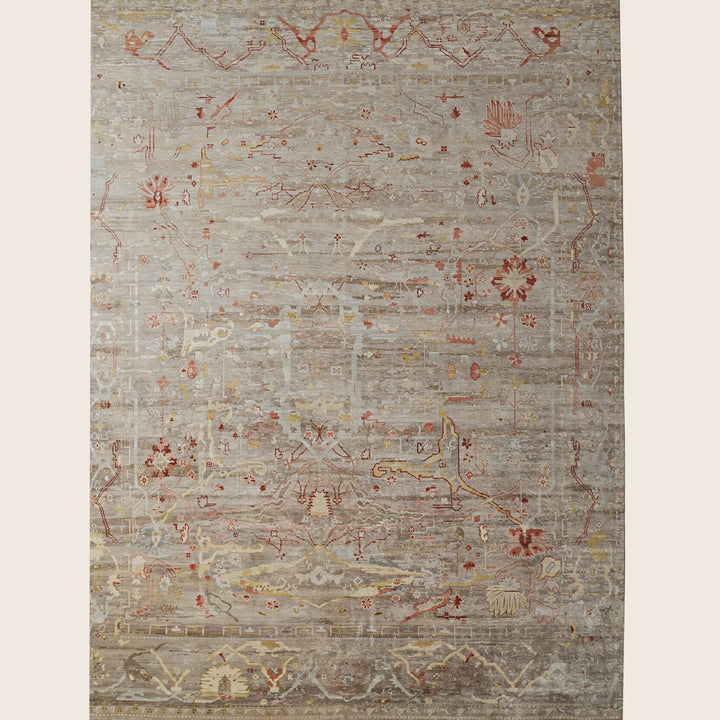 Image for Brown Red Contemporary Silk Wool Blend Rug - 8'11" x 12'