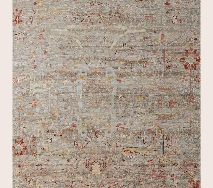 Image for Brown Red Contemporary Silk Wool Blend Rug - 8'11" x 12'