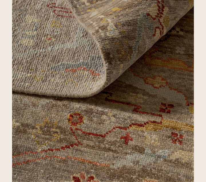 Image for Brown Red Contemporary Silk Wool Blend Rug - 8'11" x 12'