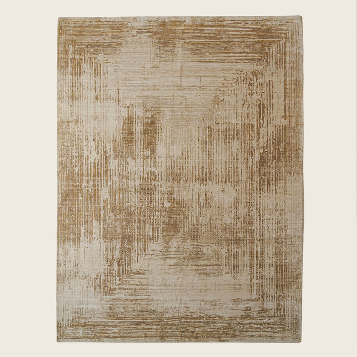 Image for Beige Brown Contemporary Silk Wool Blend Rug - 8'11" x 12'1"