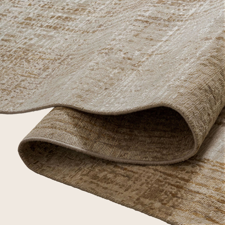 Image for Beige Brown Contemporary Silk Wool Blend Rug - 8'11" x 12'1"
