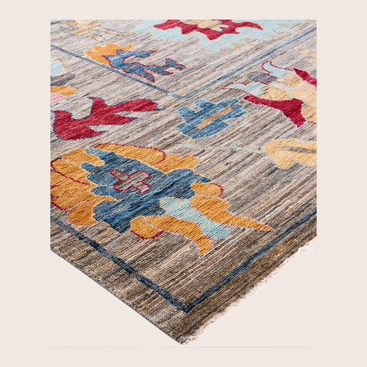 Image for Brown Traditional Oushak Wool Rug - 10'1" x 13'7"