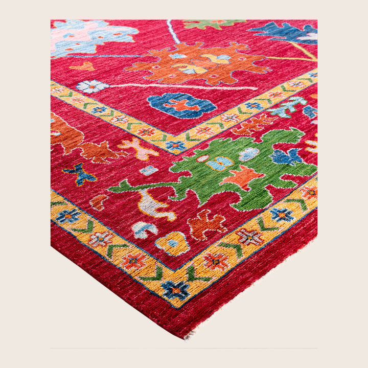 Image for Red Traditional Oushak Wool Rug - 10'3" x 13'9"
