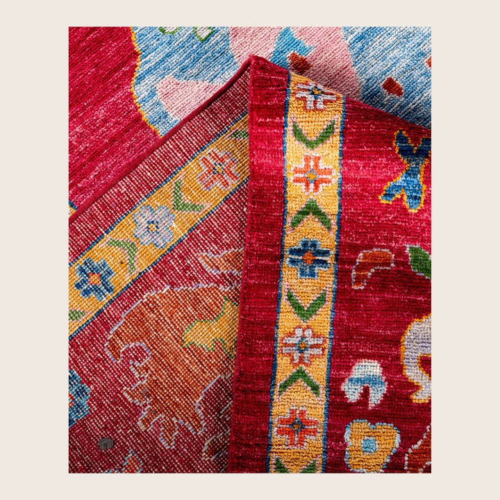 Image for Red Traditional Oushak Wool Rug - 10'3" x 13'9"