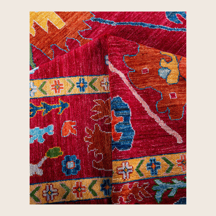Image for Red Traditional Oushak Wool Rug - 10'3" x 13'9"