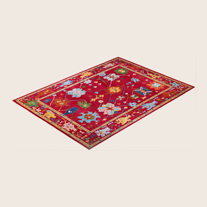 Image for Red Traditional Oushak Wool Rug - 10'3" x 13'9"