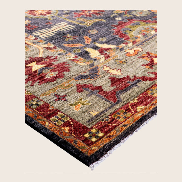 Image for Black Traditional Oushak Wool Rug - 8'10" x 12'0"