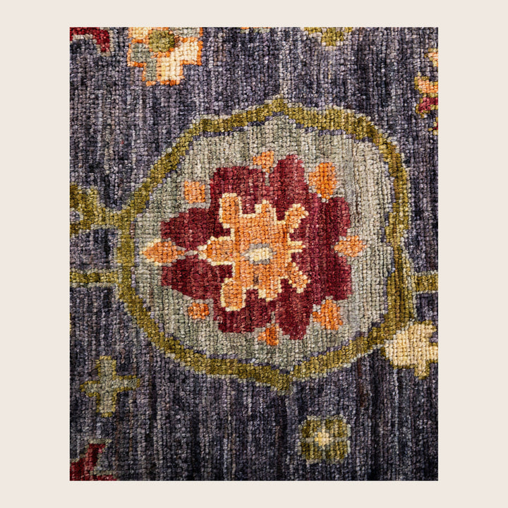 Image for Black Traditional Oushak Wool Rug - 8'10" x 12'0"