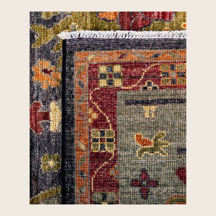 Image for Black Traditional Oushak Wool Rug - 8'10" x 12'0"