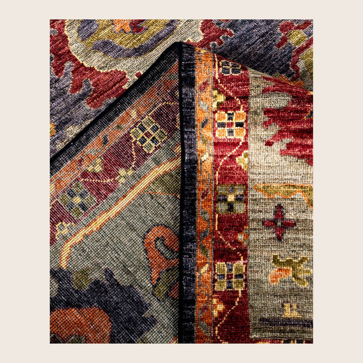 Image for Black Traditional Oushak Wool Rug - 8'10" x 12'0"