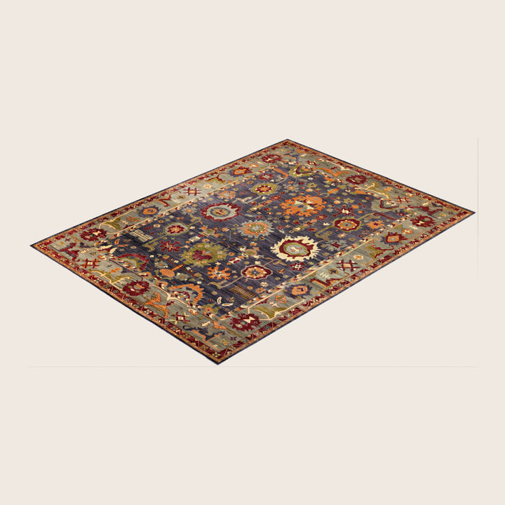 Image for Black Traditional Oushak Wool Rug - 8'10" x 12'0"