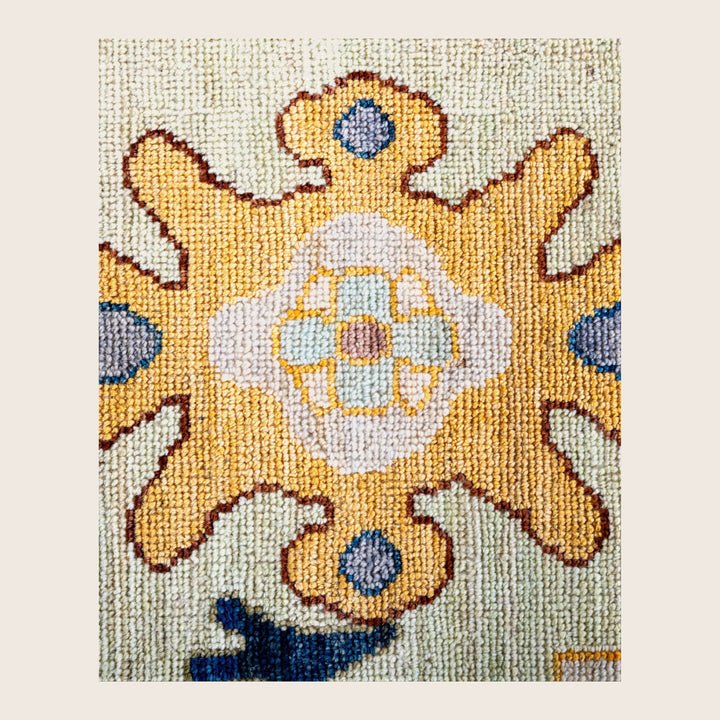 Image for Ivory Traditional Oushak Wool Rug - 9'3" x 11'9"