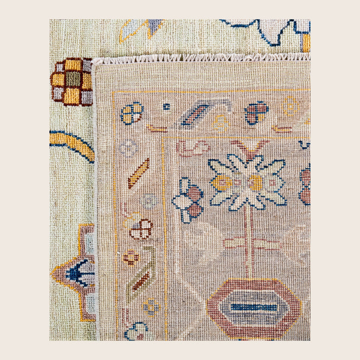 Image for Ivory Traditional Oushak Wool Rug - 9'3" x 11'9"