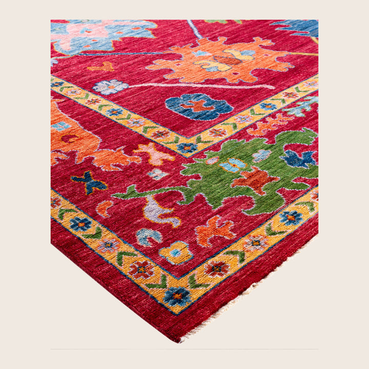 Image for Red Traditional Oushak Wool Rug - 9'1" x 12'2"