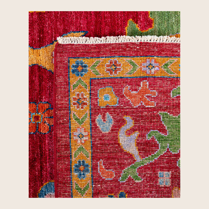 Image for Red Traditional Oushak Wool Rug - 9'1" x 12'2"