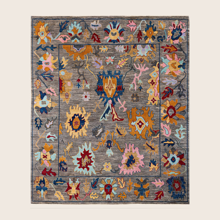Image for Brown Traditional Oushak Wool Rug - 8'4" x 9'10"