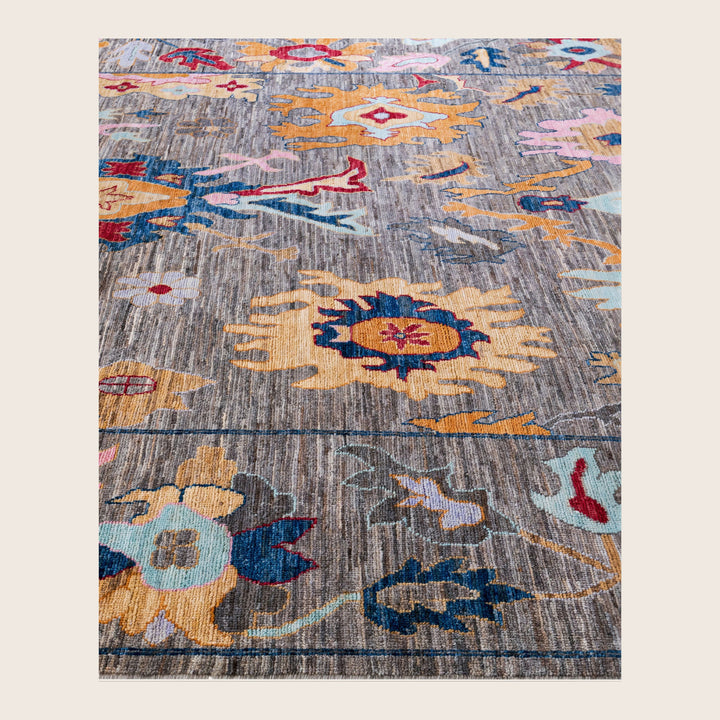 Image for Brown Traditional Oushak Wool Rug - 8'4" x 9'10"