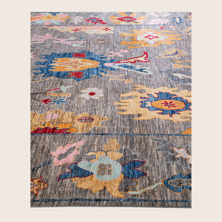 Image for Brown Traditional Oushak Wool Rug - 8'5" x 9'11"
