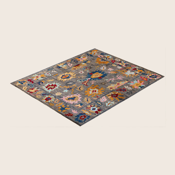 Image for Brown Traditional Oushak Wool Rug - 8'5" x 9'11"