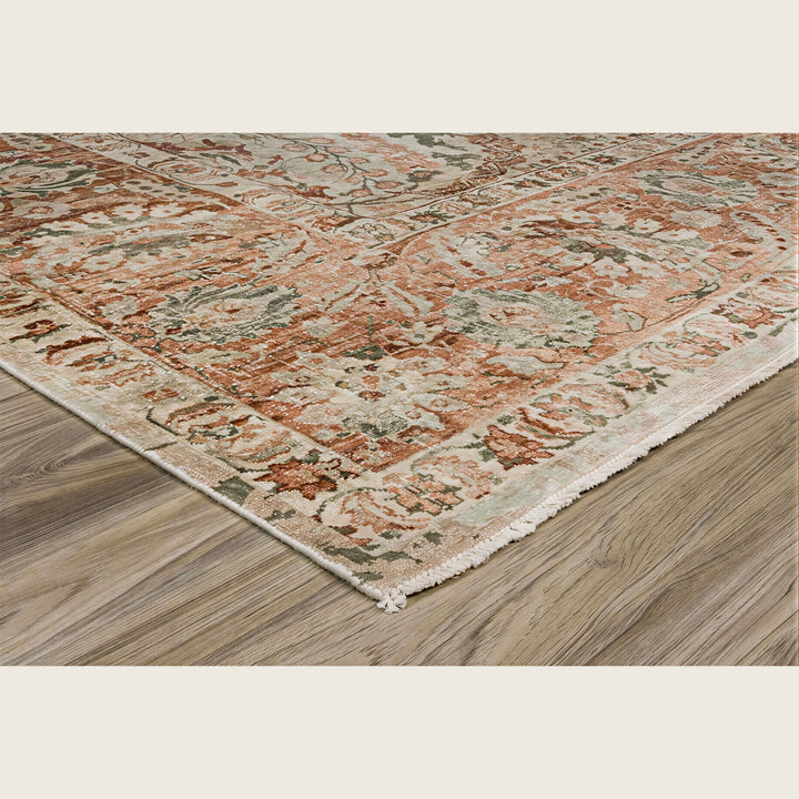 Image for Orange Beige Traditional Silk Wool Blend Rug - 10'x 14'
