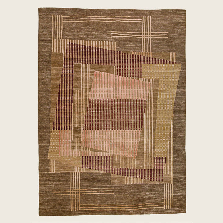 Image for Bourbon Contemporary Silk Wool Linen Blend Rug - 9' x 12'