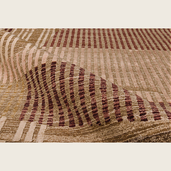 Image for Bourbon Contemporary Silk Wool Linen Blend Rug - 9' x 12'