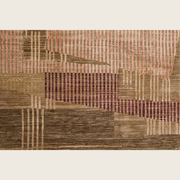 Image for Bourbon Contemporary Silk Wool Linen Blend Rug - 9' x 12'