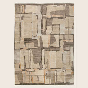 Image for Brown Contemporary Silk Wool Linen Blend Rug - 9' x 12'