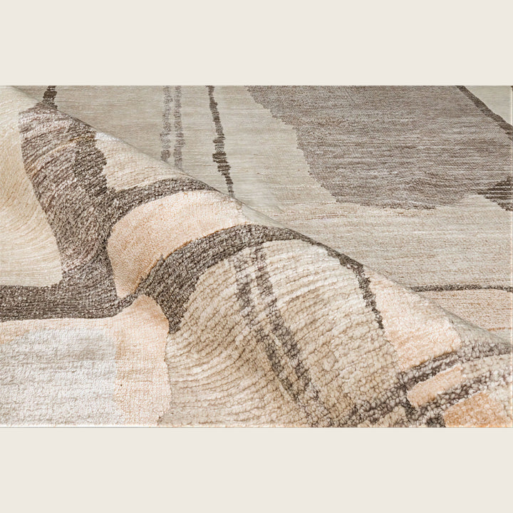 Image for Brown Contemporary Silk Wool Linen Blend Rug - 9' x 12'