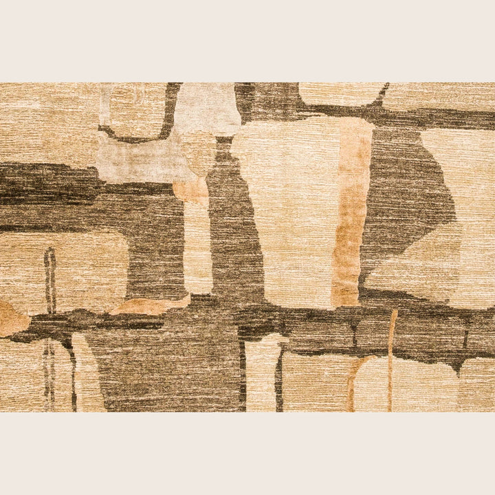 Image for Brown Contemporary Silk Wool Linen Blend Rug - 9' x 12'