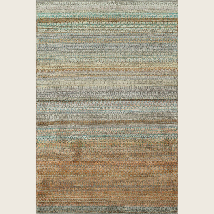 Image for Green Multi Transitional Silk Rug - 6' x 9'