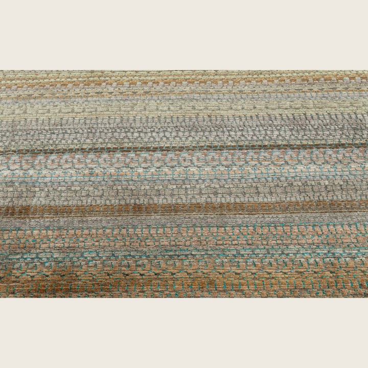 Image for Green Multi Transitional Silk Rug - 6' x 9'