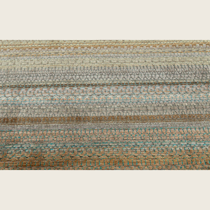 Image for Green Multi Transitional Silk Rug - 6' x 9'