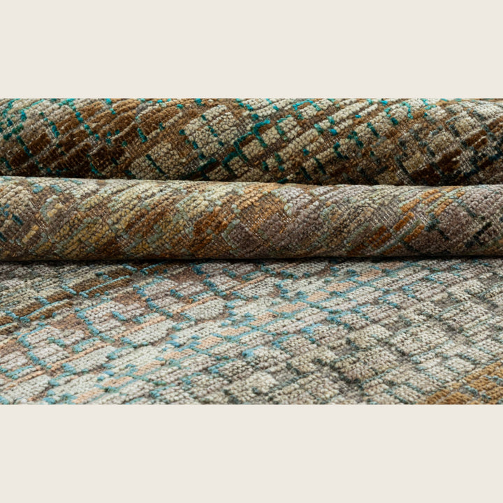 Image for Green Multi Transitional Silk Rug - 6' x 9'