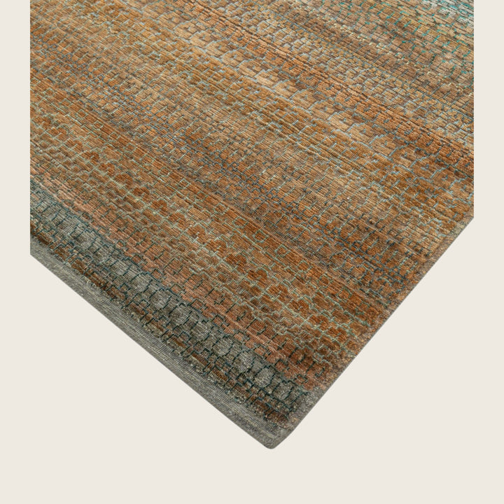 Image for Green Multi Transitional Silk Rug - 6' x 9'