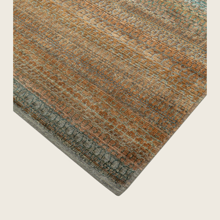 Image for Green Multi Transitional Silk Rug - 6' x 9'