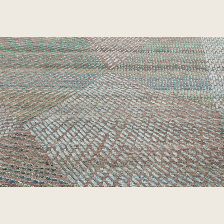 Image for Green Blue Transitional Silk Rug - 10' x 14'