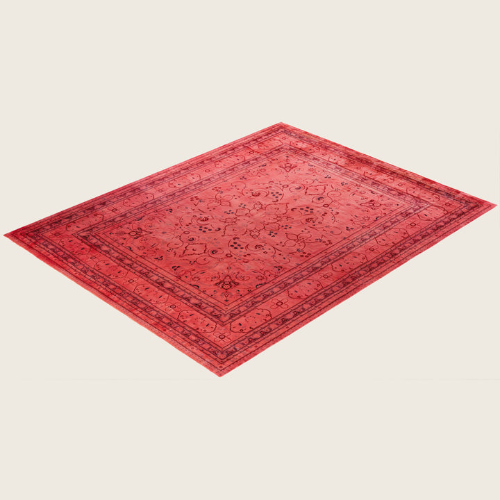 Pink Traditional Samsara Wool Rug - 8' x 10'2"
