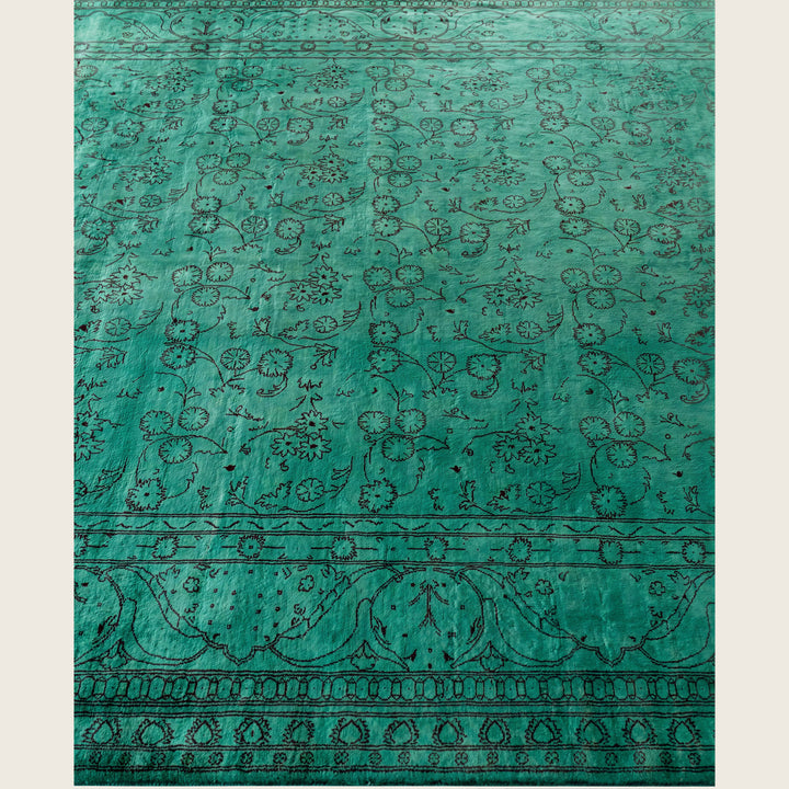 Green Traditional Samsara Wool Rug - 6'2" x 8'10"