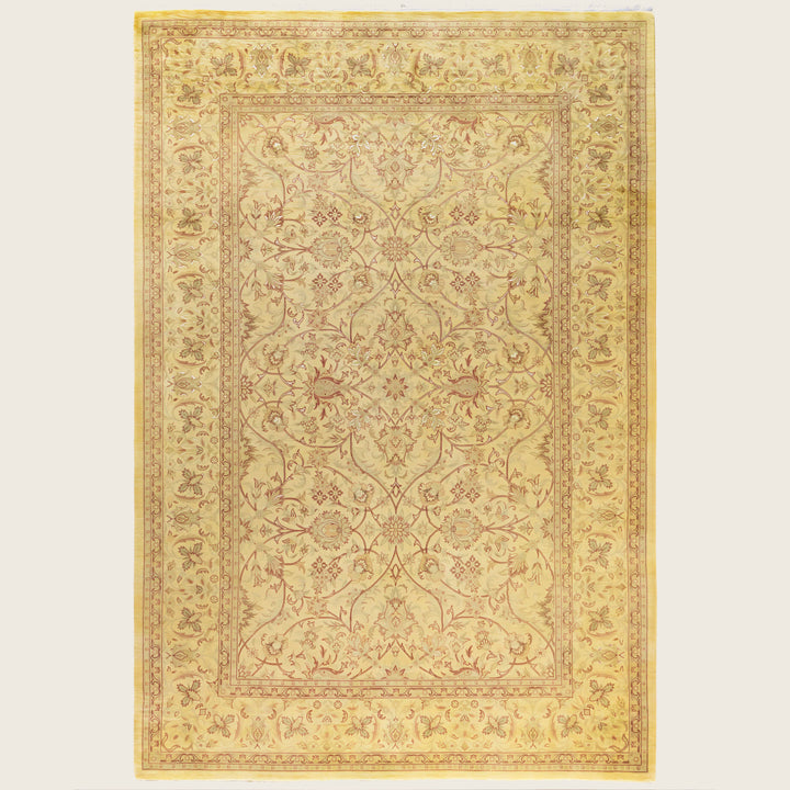 Yellow Traditional Samsara Wool Rug - 6'9" x 9'10"