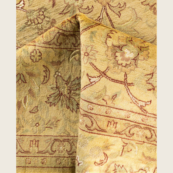 Yellow Traditional Samsara Wool Rug - 6'9" x 9'10"
