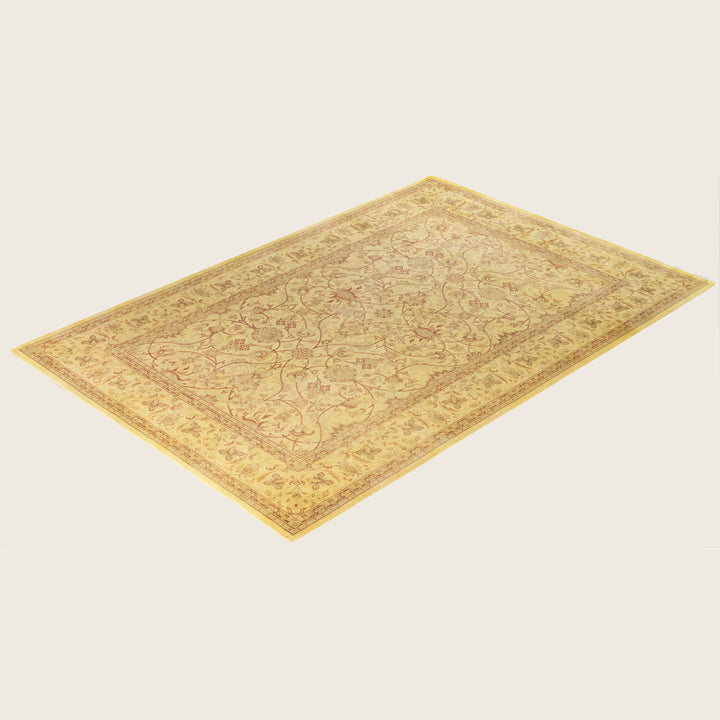Yellow Traditional Samsara Wool Rug - 6'9" x 9'10"