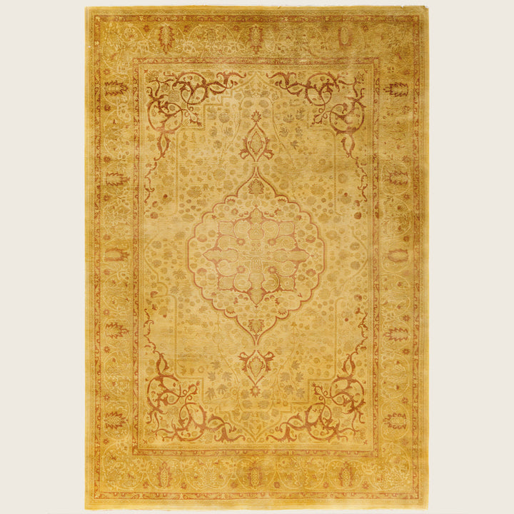 Yellow Traditional Samsara Wool Rug - 4'6" x 6'9"