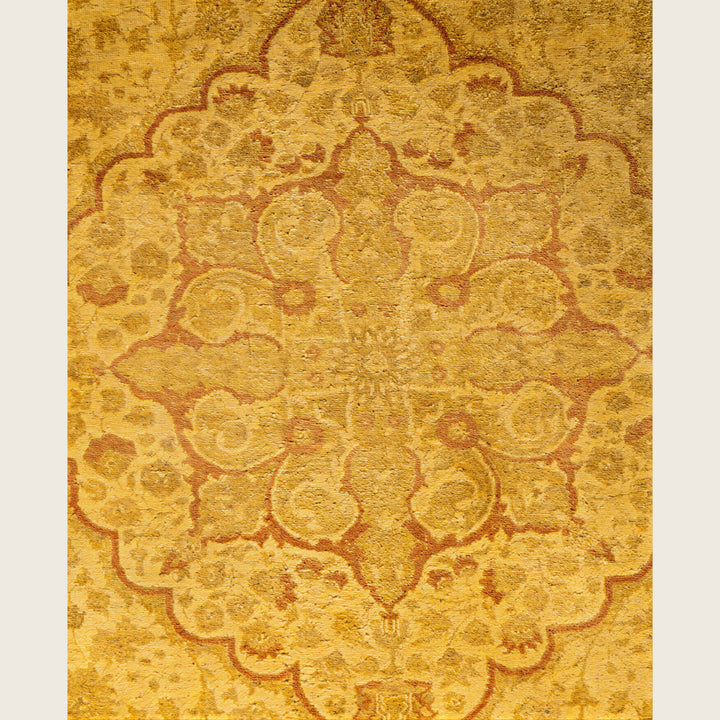 Yellow Traditional Samsara Wool Rug - 4'6" x 6'9"